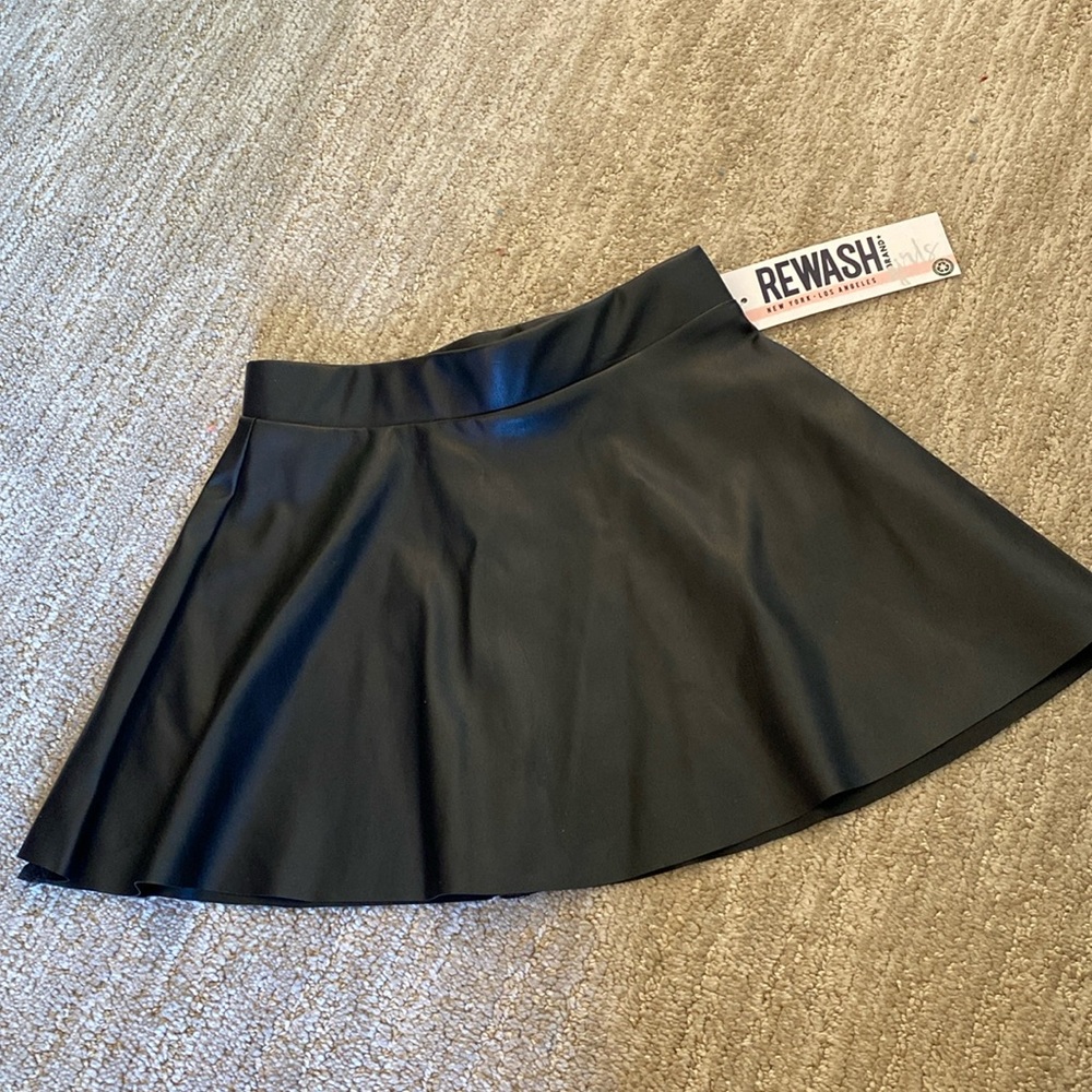 Black faux leather skirt